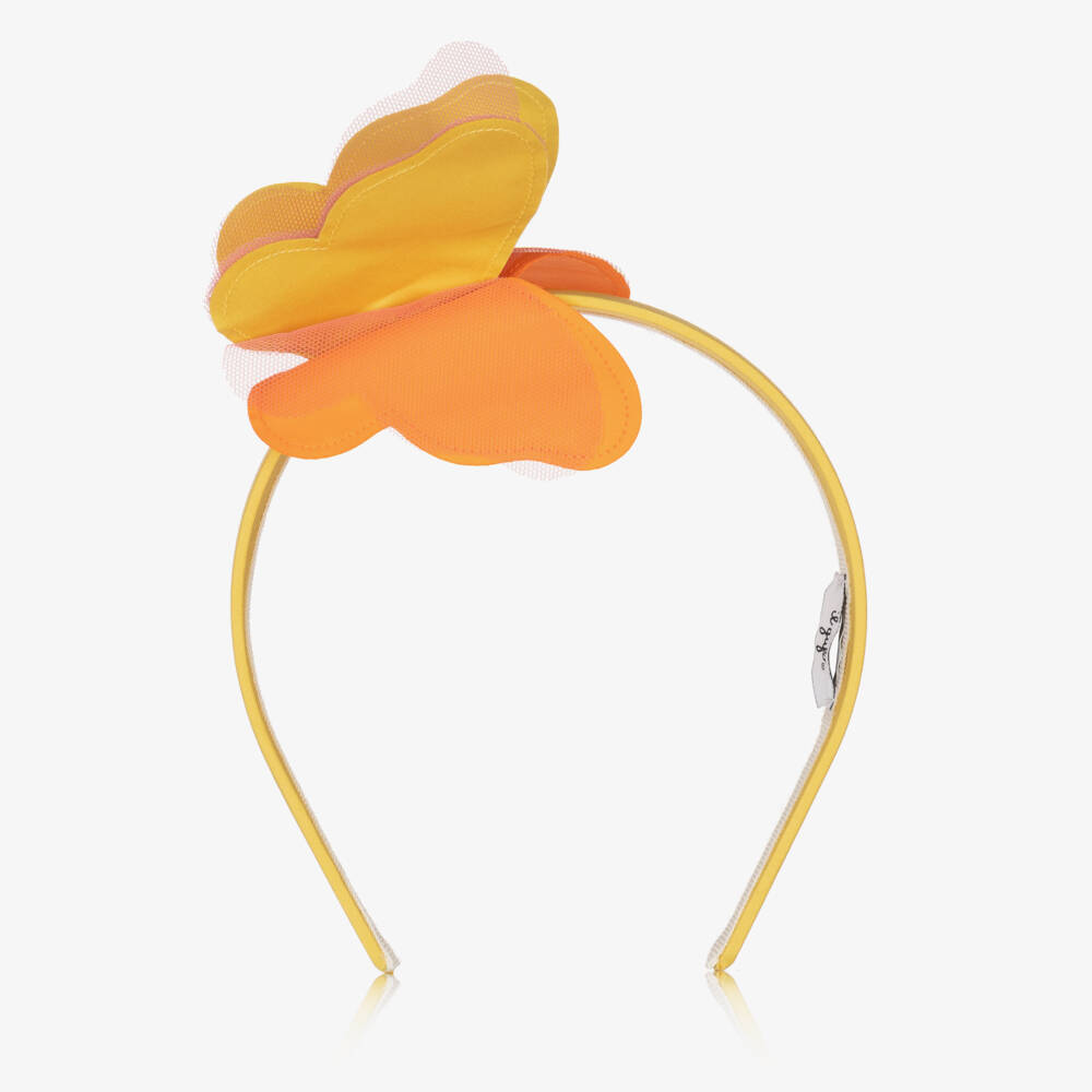 Il Gufo-Girls Yellow Butterfly Hairband | Childrensalon