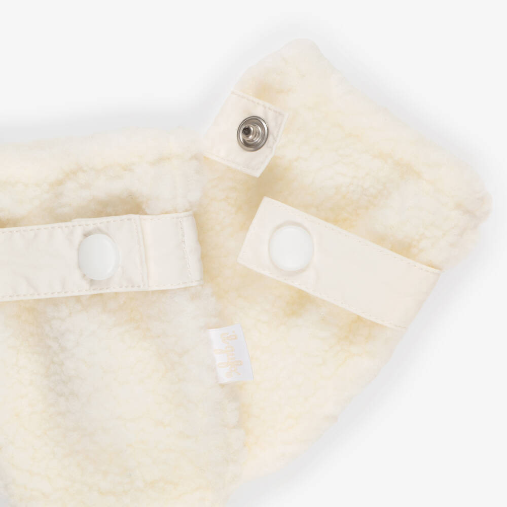 Il Gufo-Ivory Sherpa Fleece Baby Mittens | Childrensalon