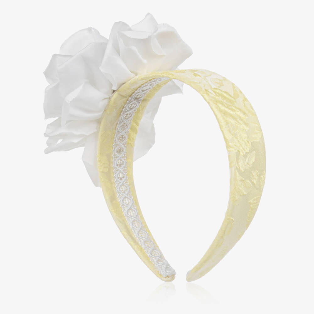 Irpa-Girls Yellow & White Flower Hairband | Childrensalon