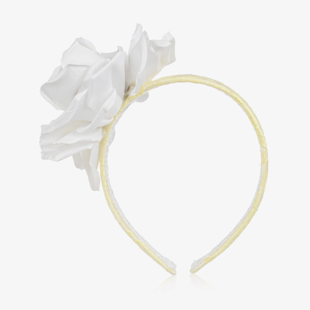 Irpa-Girls Yellow & White Flower Hairband | Childrensalon