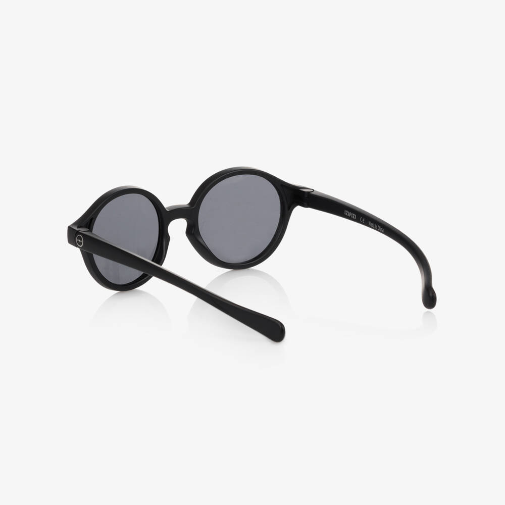 IZIPIZI-Black UV Protective Round Sunglasses | Childrensalon