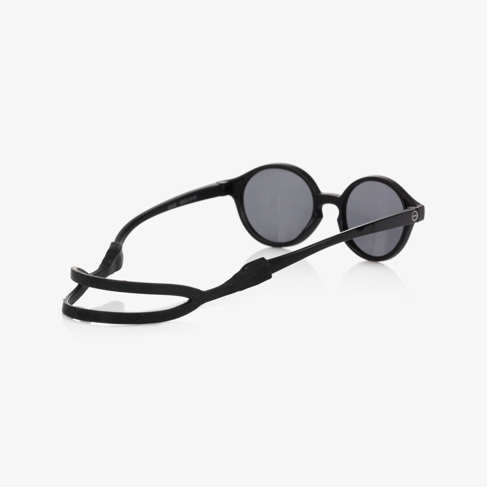 IZIPIZI-Black UV Protective Round Sunglasses | Childrensalon