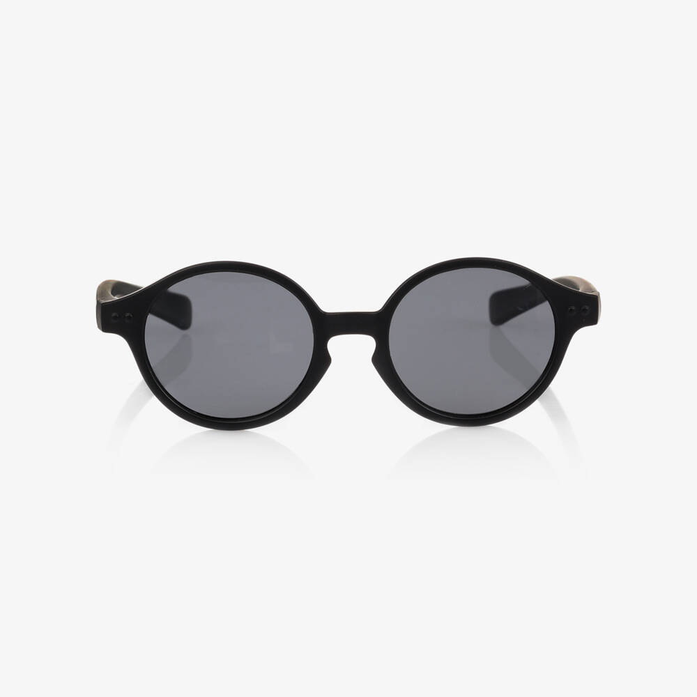 IZIPIZI-Black UV Protective Round Sunglasses | Childrensalon