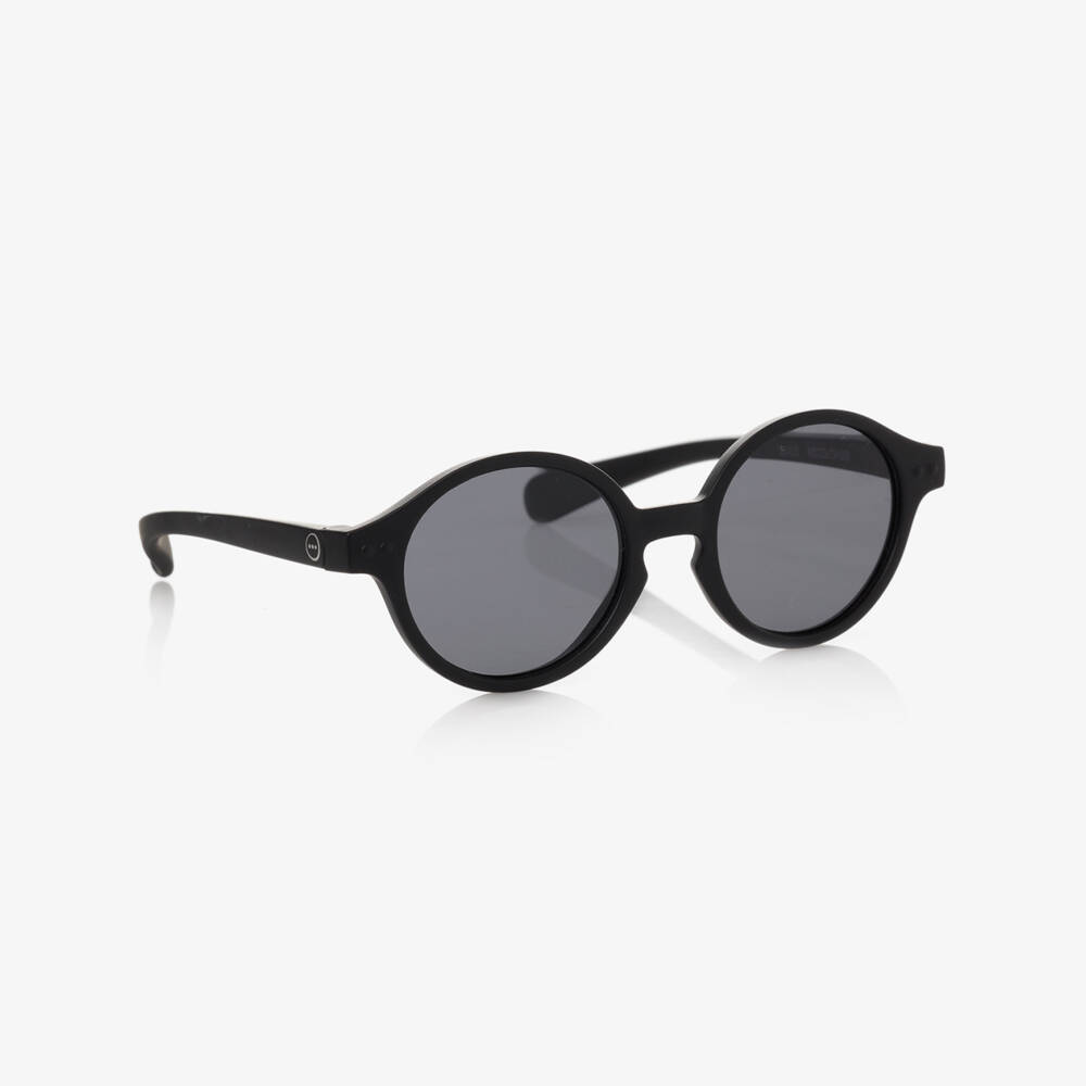 IZIPIZI-Black UV Protective Round Sunglasses | Childrensalon