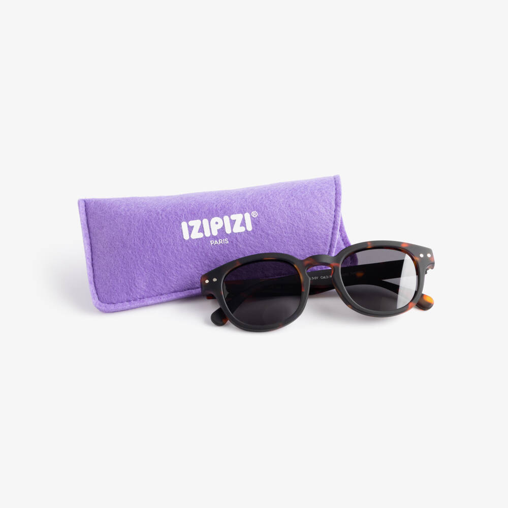 IZIPIZI-Brown Tortoiseshell UV Protected Sunglasses (3-5 years) | Childrensalon