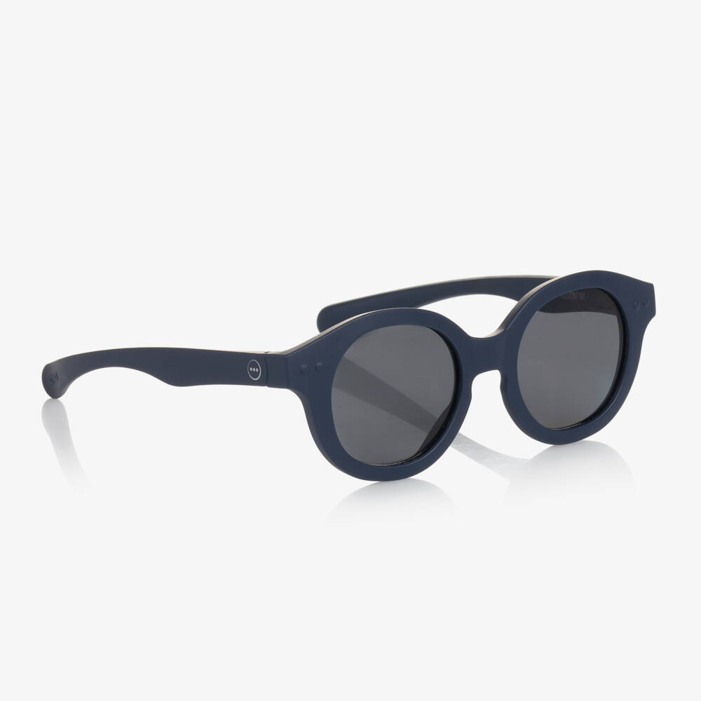 IZIPIZI-Round Navy Blue UV Protective Sunglasses | Childrensalon