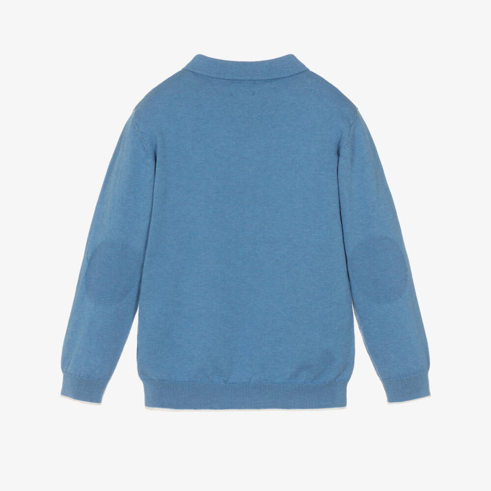 J&Josh-Свитер синий хлопковый в стиле поло для мальчиков | Childrensalon