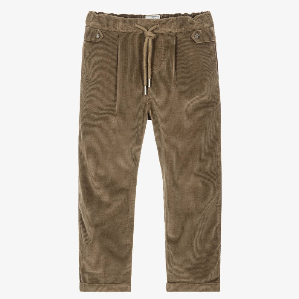 J&Josh-Boys Caramel Brown Corduroy Trousers | Childrensalon