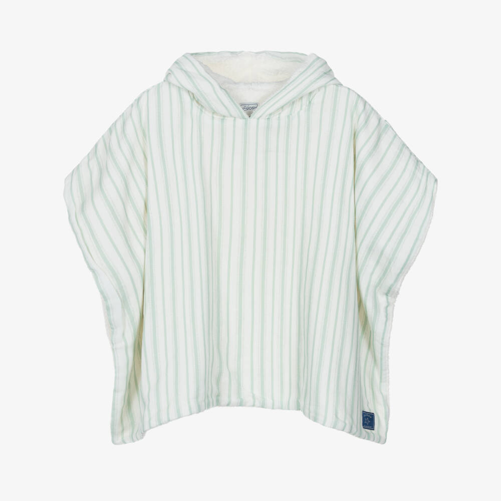 J&Josh-Boys Green Stripe Hooded Poncho Towel | Childrensalon