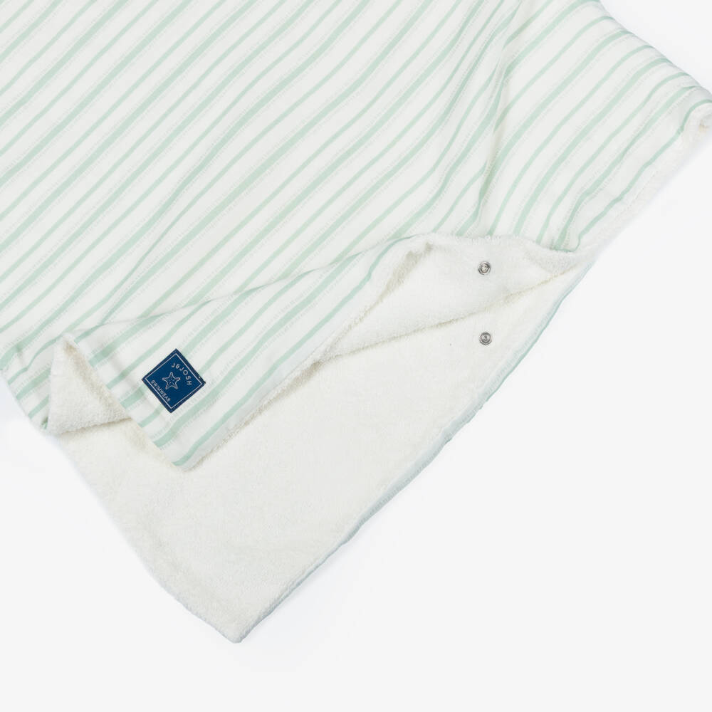 J&Josh-Boys Green Stripe Hooded Poncho Towel | Childrensalon