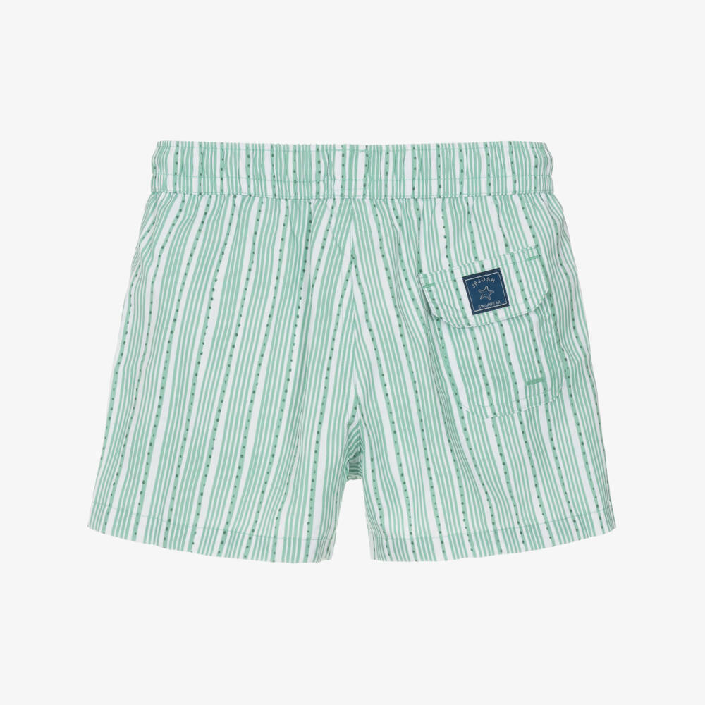 J&Josh-Шорты-плавки зелёные в полоску с завязками для мальчиков  | Childrensalon