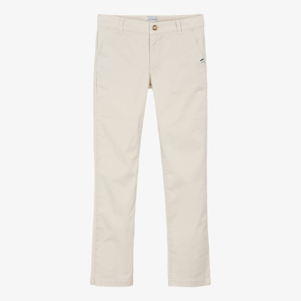 J&Josh-بنطلون تشينو قطن لون بيج فاتح للأولاد | Childrensalon