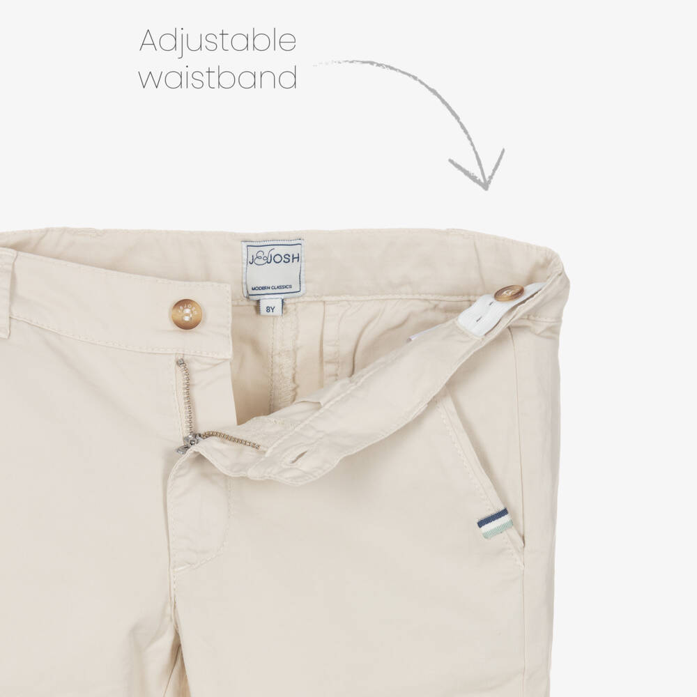 J&Josh-بنطلون تشينو قطن لون بيج فاتح للأولاد | Childrensalon