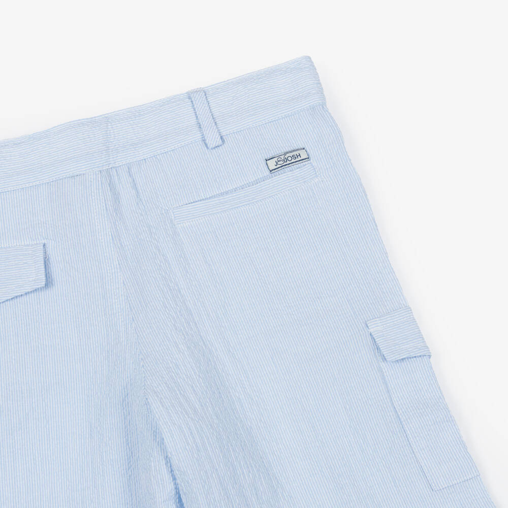 J&Josh-Шорты голубые из хлопкового сирсакера для мальчиков | Childrensalon