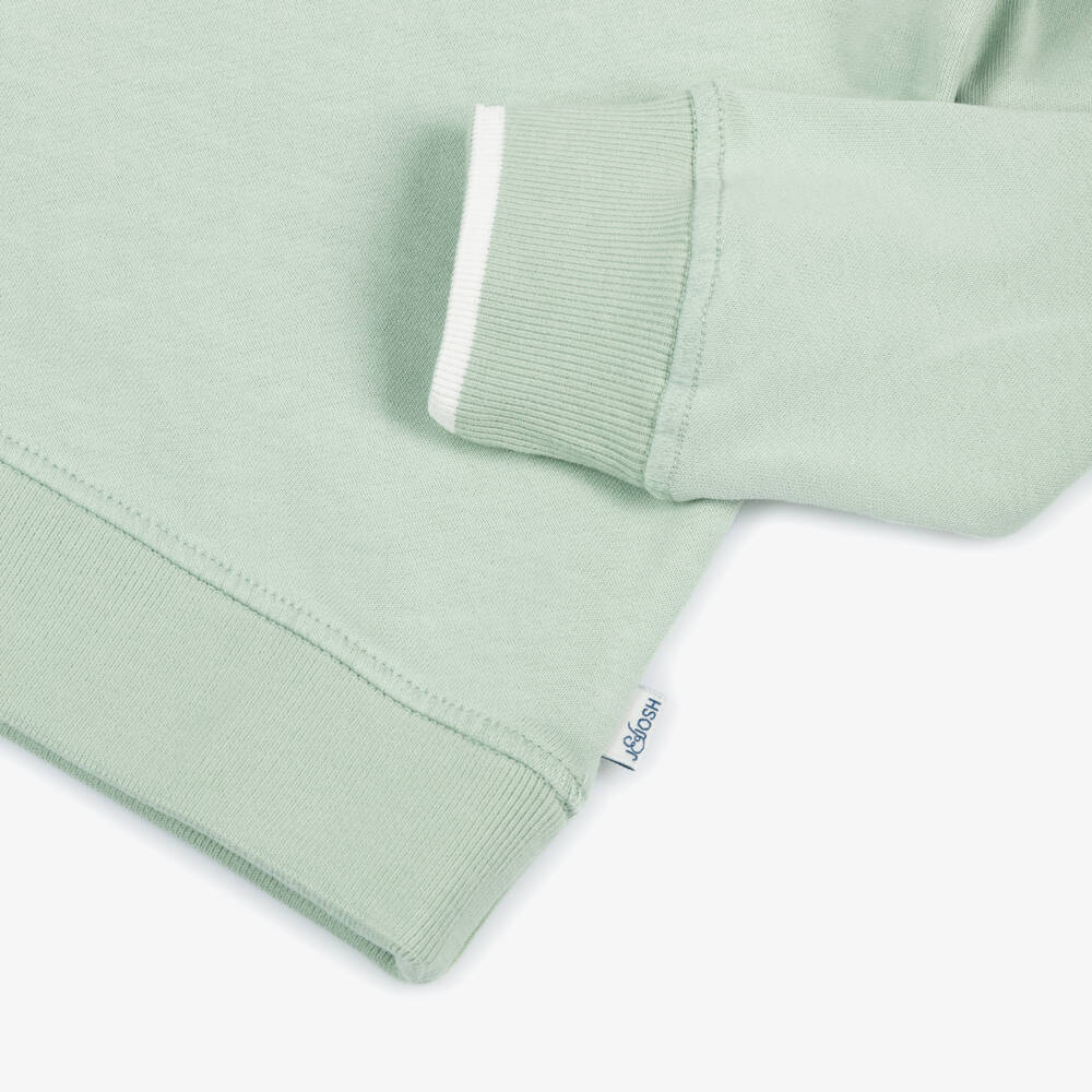J&Josh-Boys Pastel Green Cotton Sweatshirt | Childrensalon