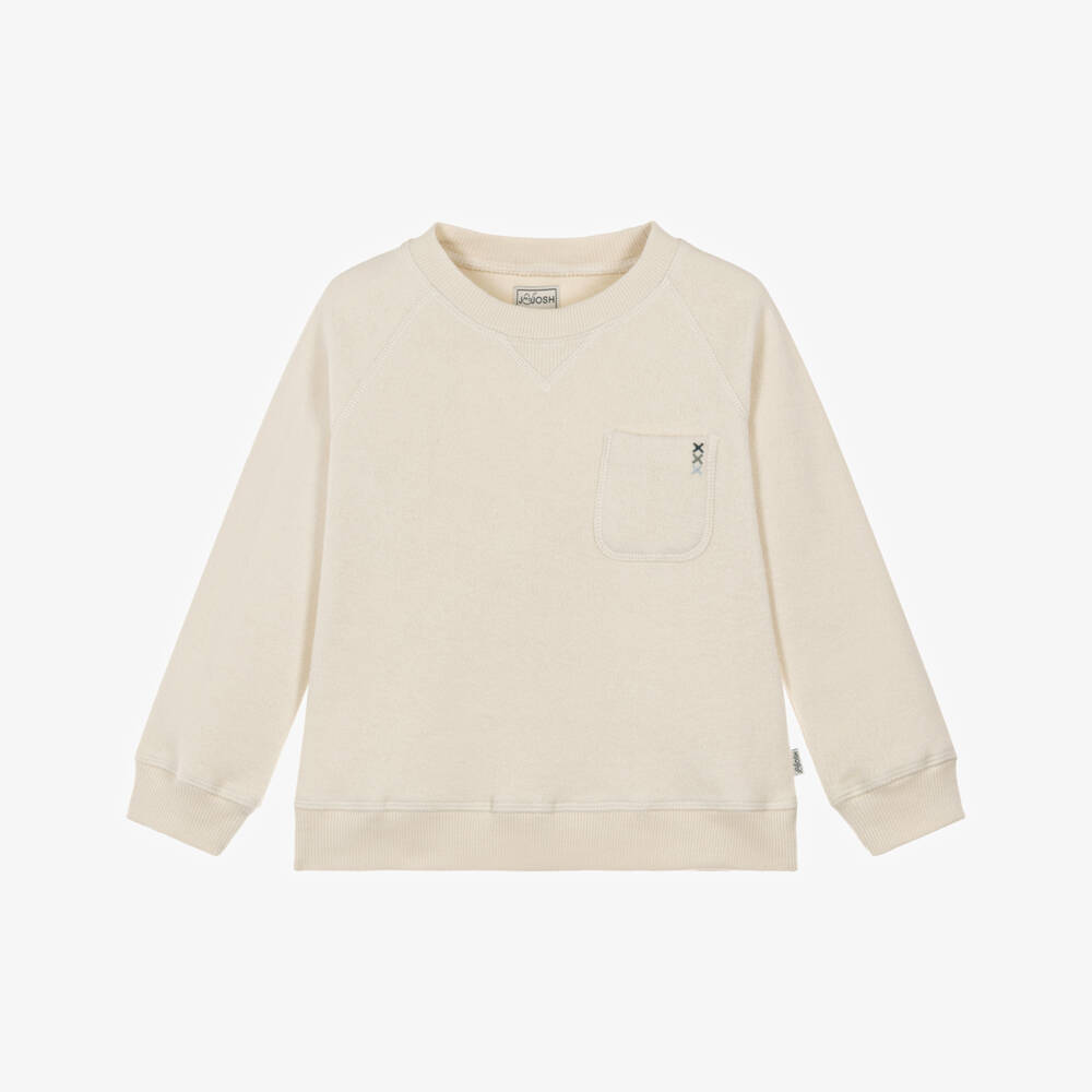 J&Josh-Ivory Cotton Fleece Sweatshirt | Childrensalon