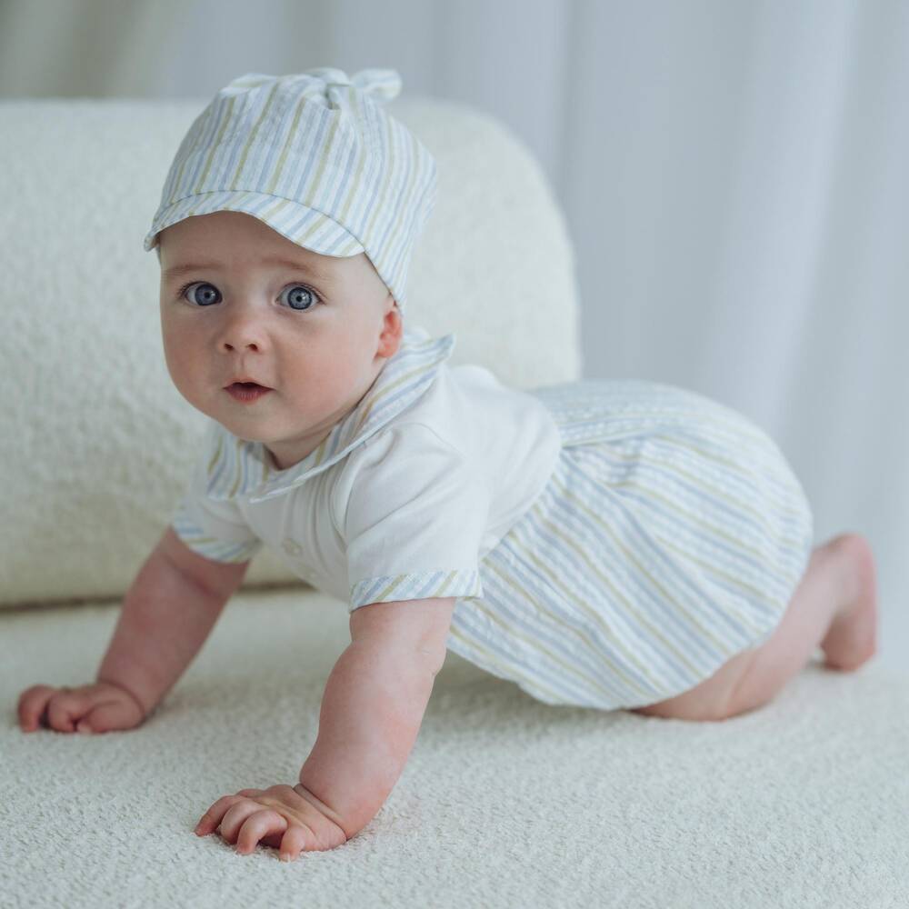 Jamiks-بودي يوت سيرساكر لون أزرق للأولاد الرضع | Childrensalon