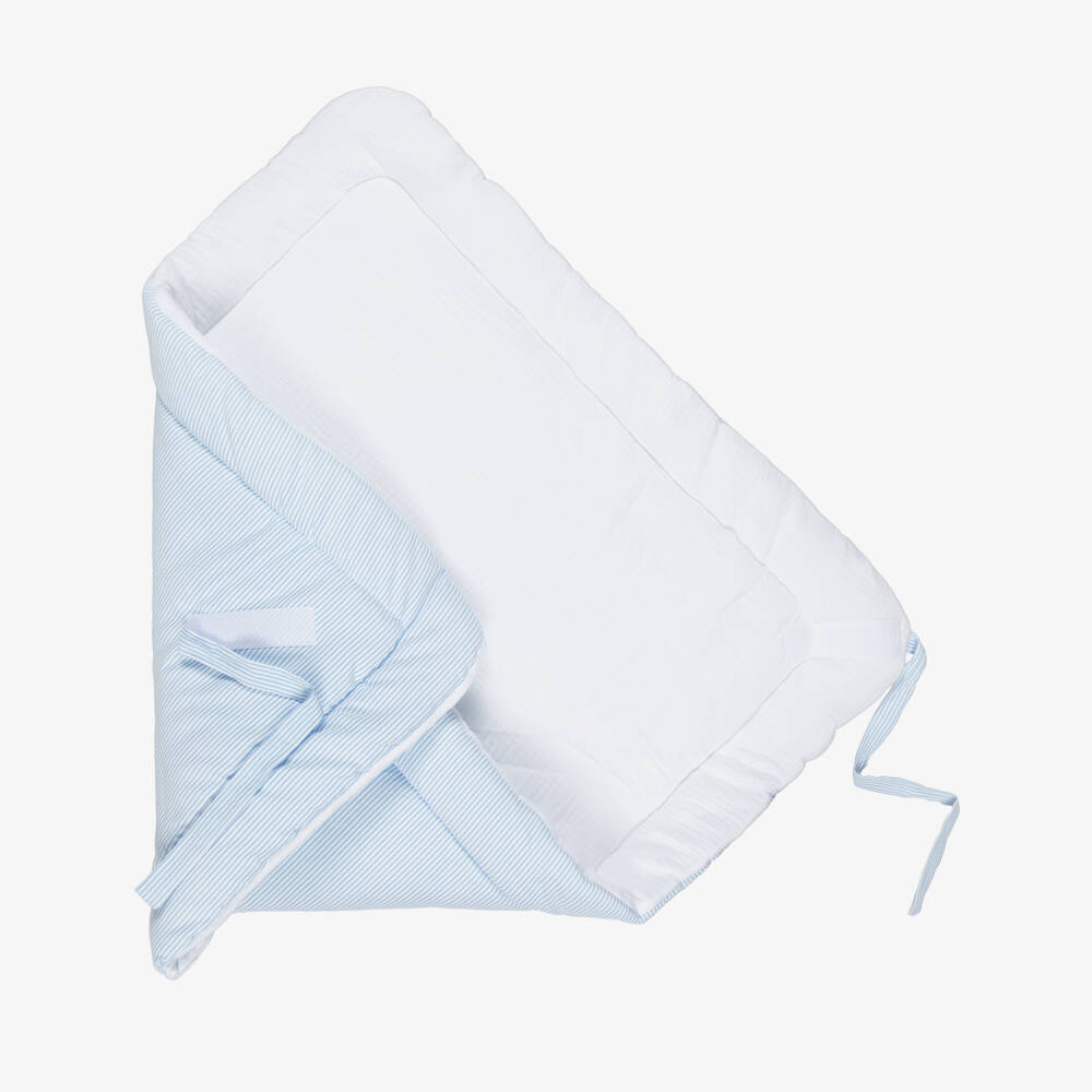 Jamiks-Baby Boys Blue & White Striped Nest (70cm) | Childrensalon