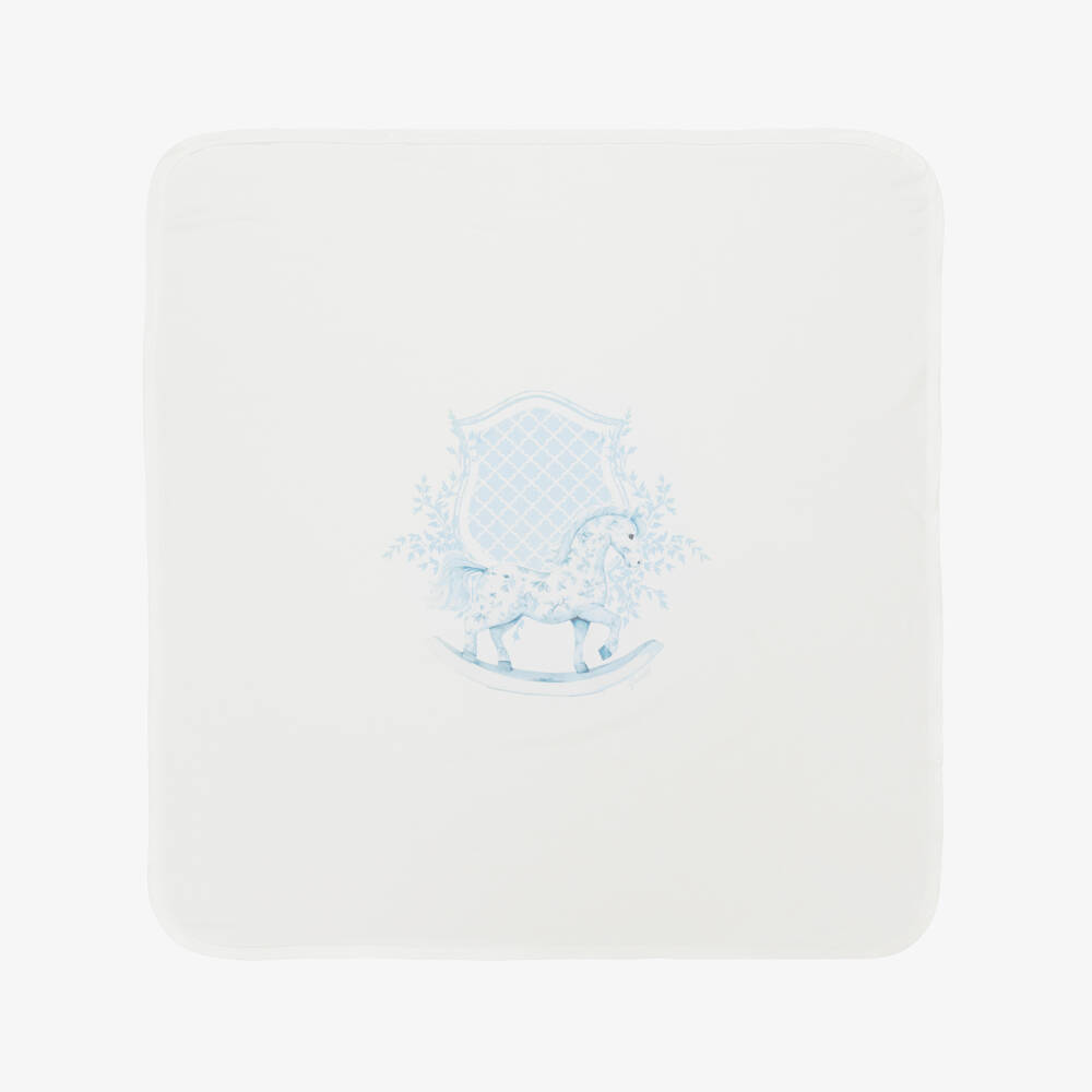 Jamiks-Baby Boys Ivory Rocking Horse Blanket (78cm) | Childrensalon