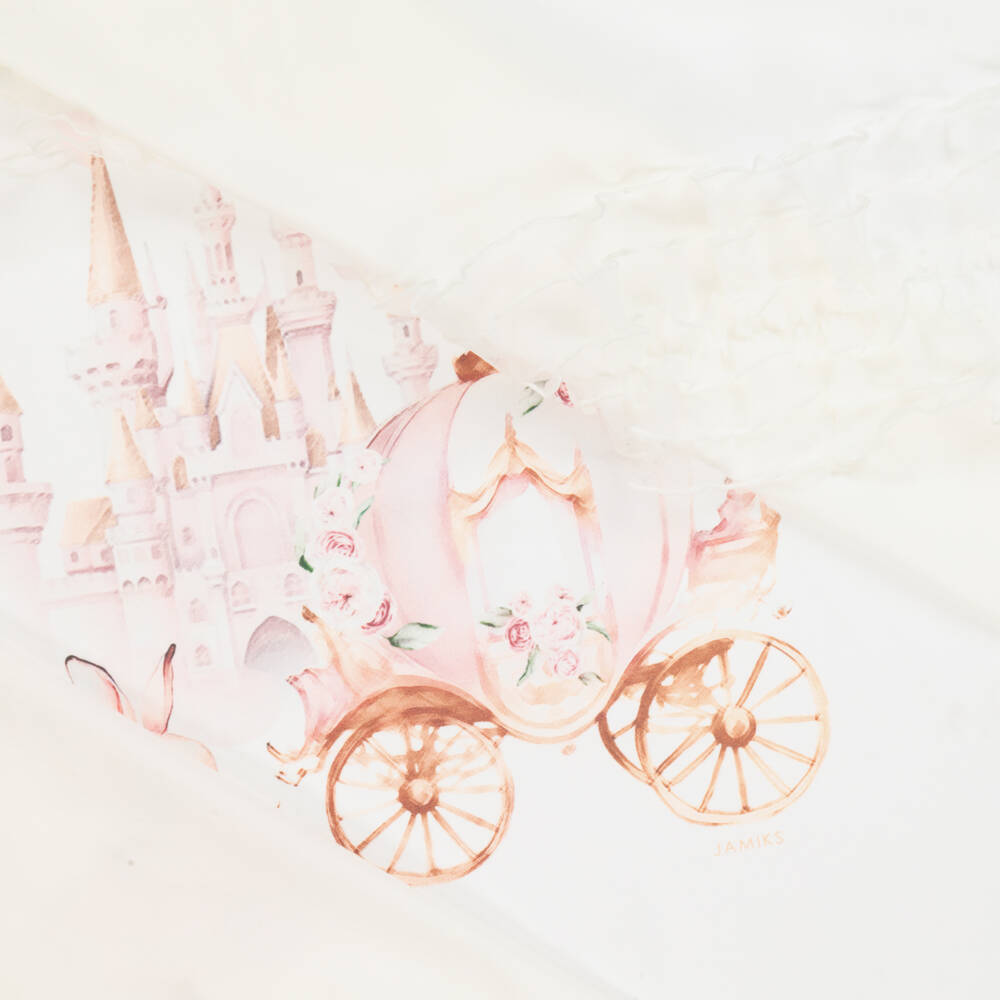 Jamiks-Baby Girls Ivory Cotton Blanket (82cm) | Childrensalon