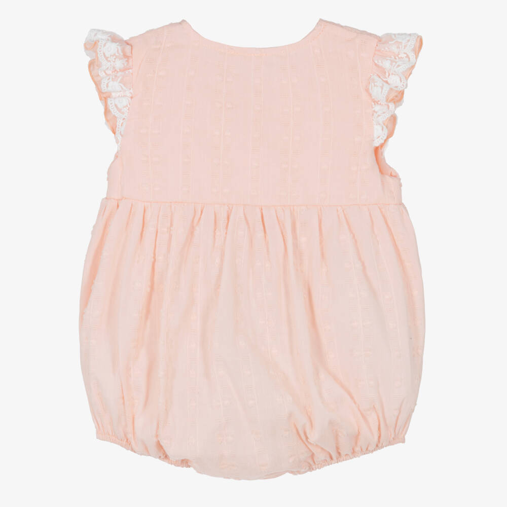 Jamiks-Baby Girls Pastel Orange Plumeti Cotton Shortie | Childrensalon