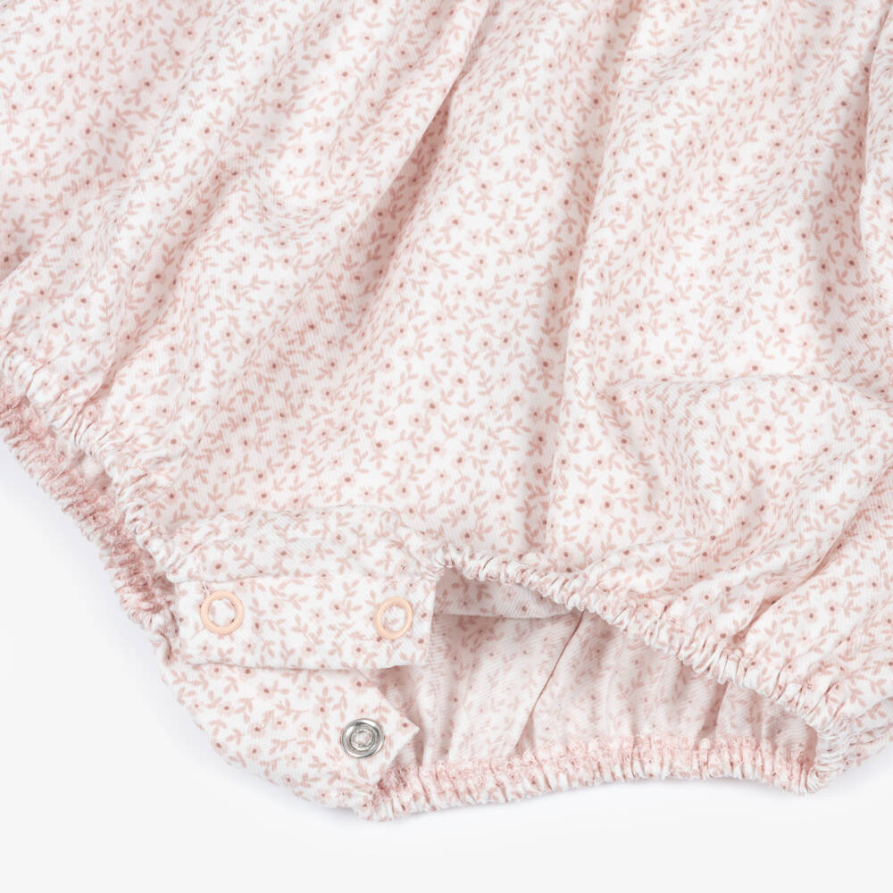 Jamiks-Baby Girls Pink Cotton Knit & Floral Shortie | Childrensalon