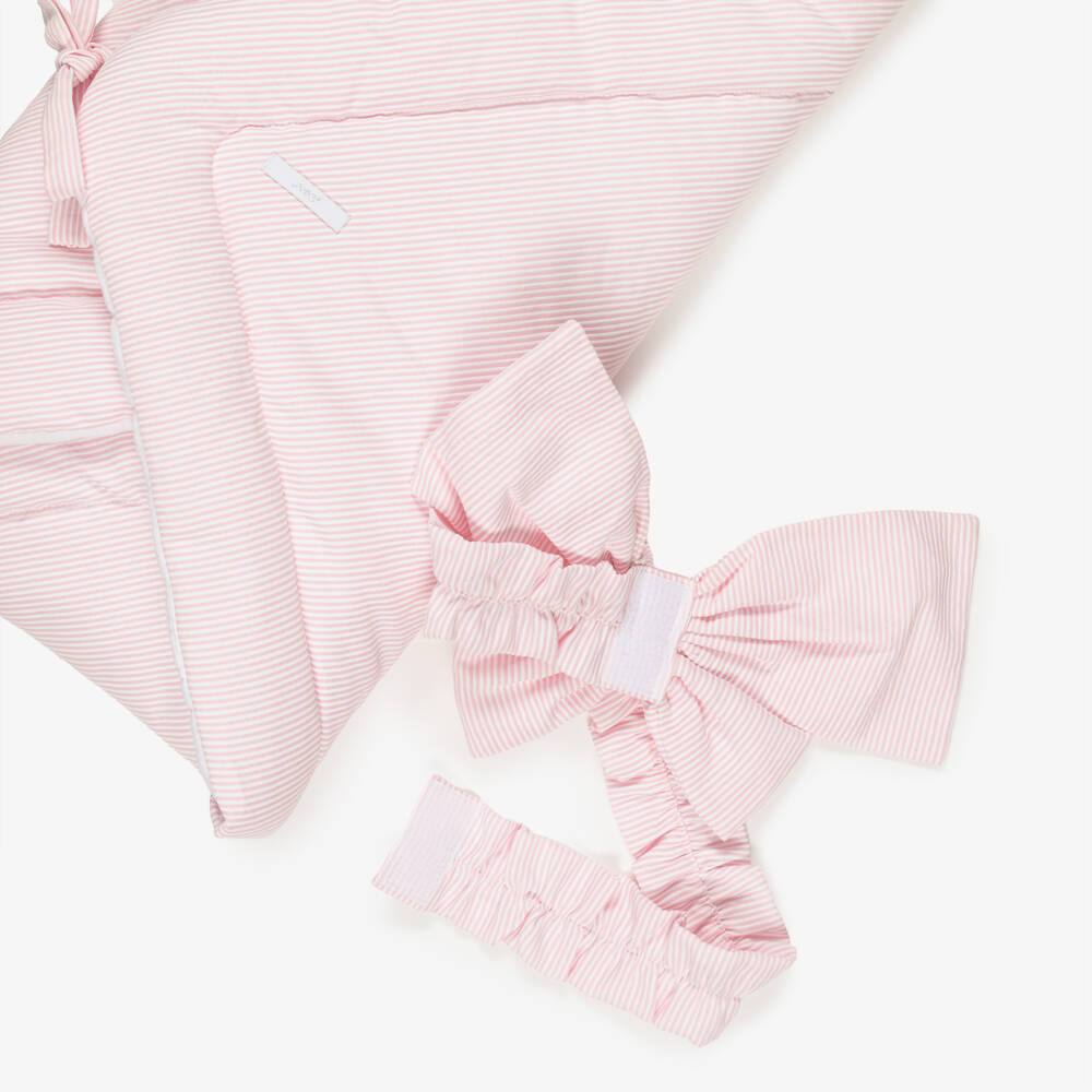 Jamiks-Baby Girls Pink & White Striped Nest (70cm) | Childrensalon