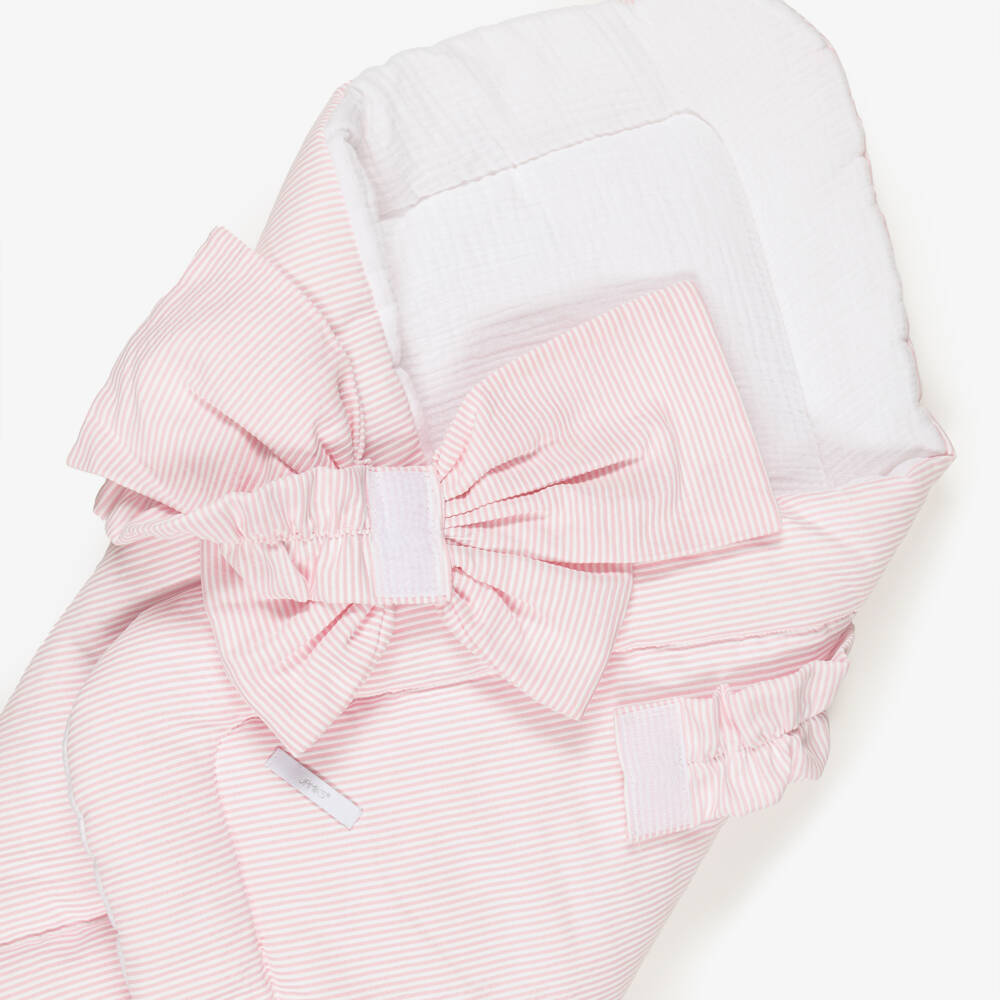 Jamiks-Baby Girls Pink & White Striped Nest (70cm) | Childrensalon