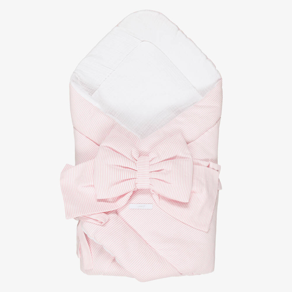 Jamiks-Baby Girls Pink & White Striped Nest (70cm) | Childrensalon