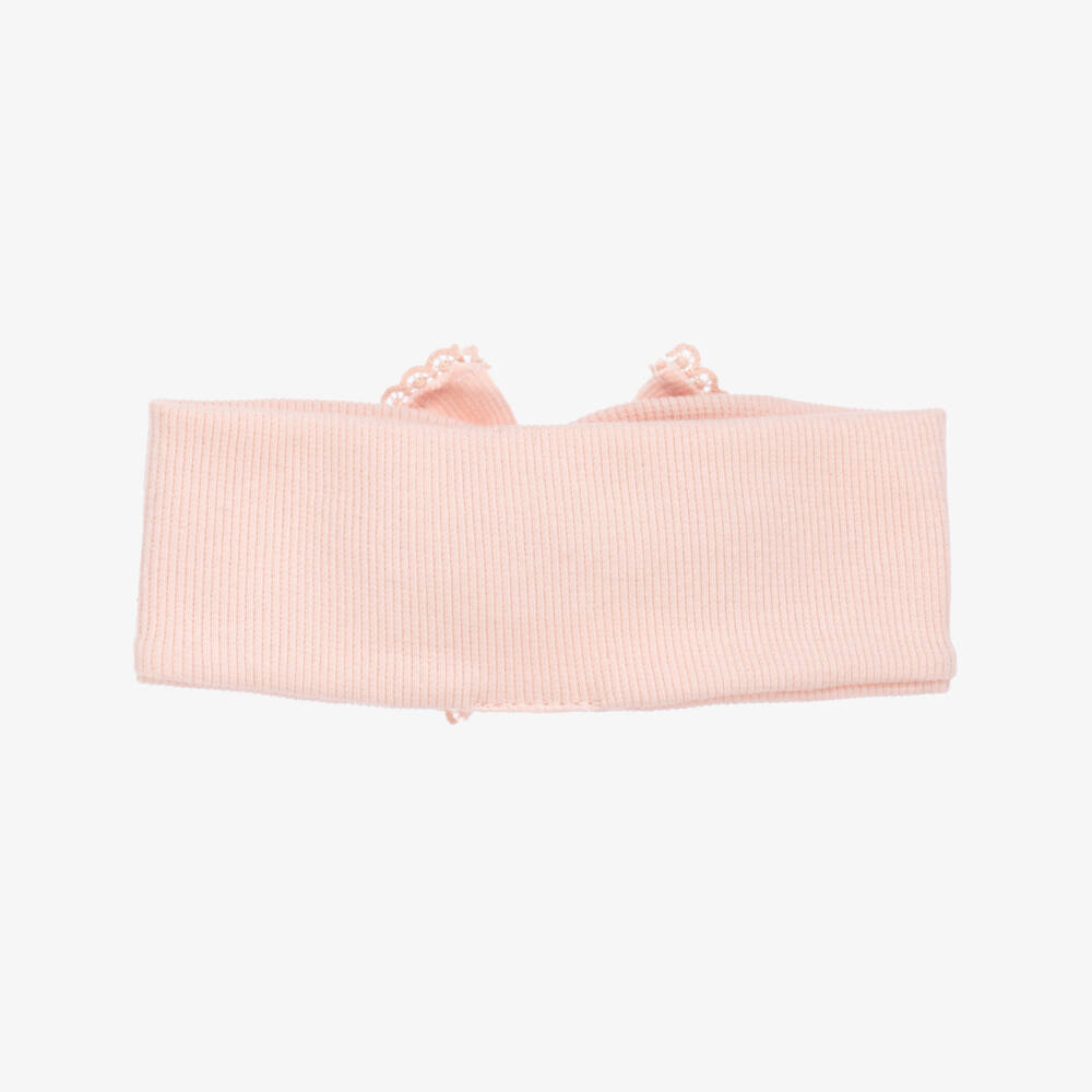 Jamiks-Baby Girls Rose Pink Cotton Bow Headband | Childrensalon