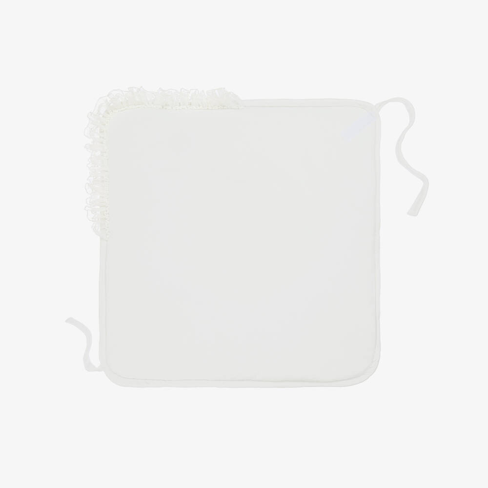 Jamiks-Baby Girls White Velour Nest with Lace Trim (70cm) | Childrensalon