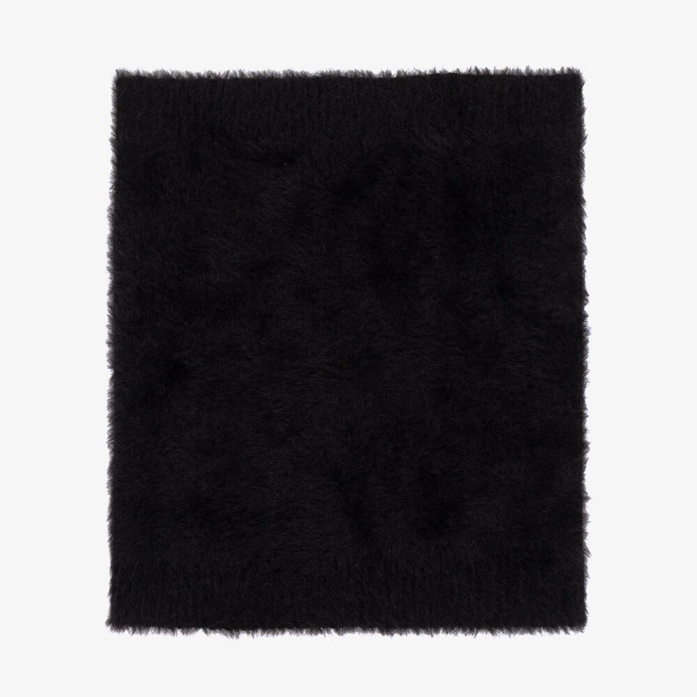 Jamiks-Black Fluffy Knitted Snood | Childrensalon