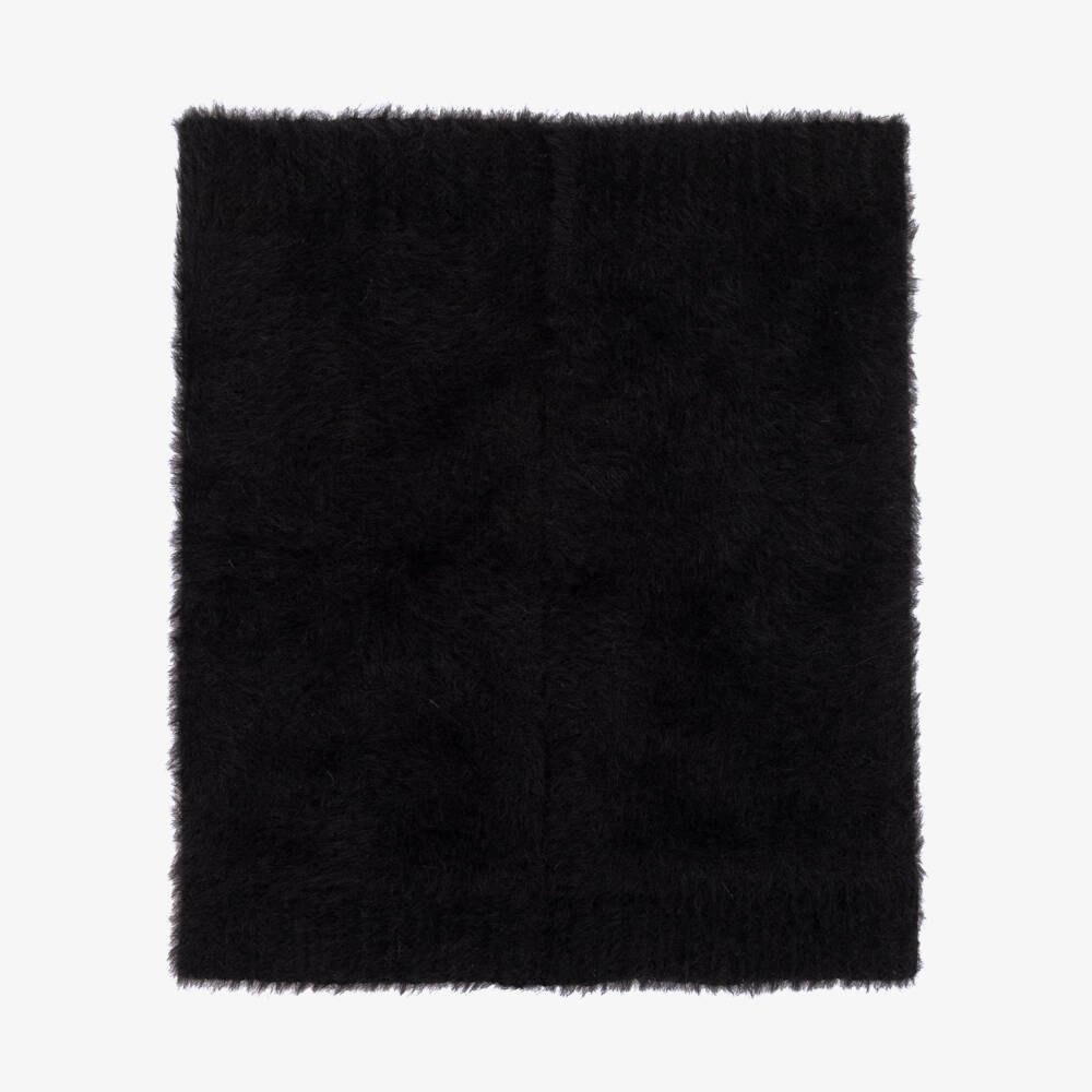 Jamiks-Black Fluffy Wool & Cashmere Knit Snood | Childrensalon