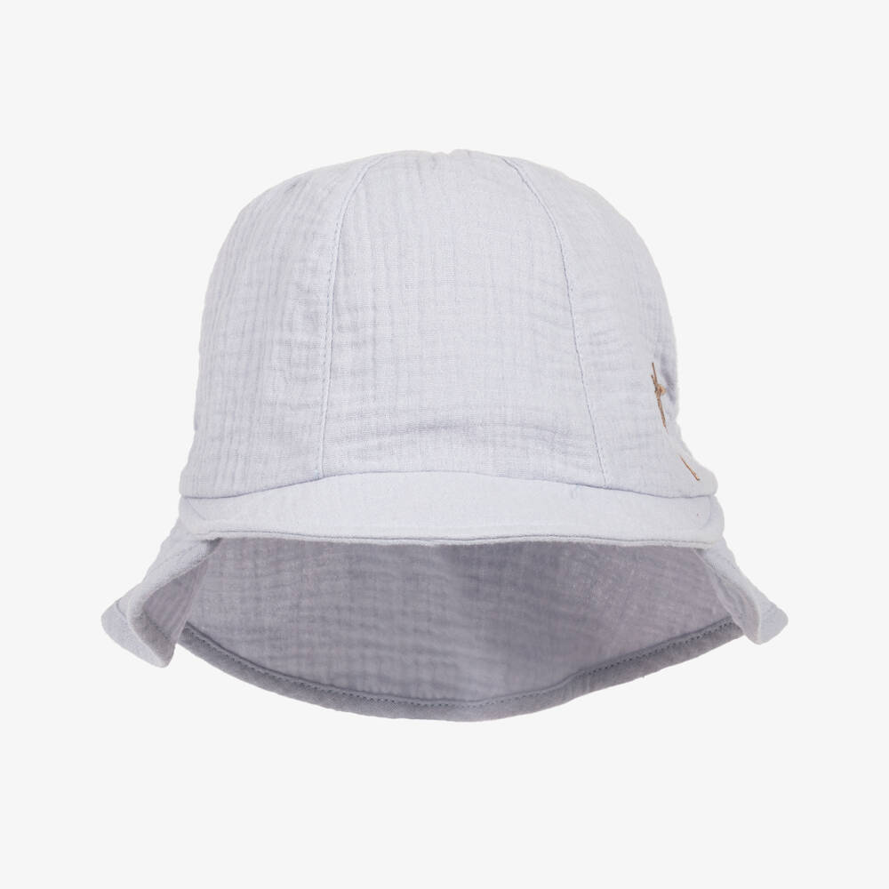 Jamiks-Blue Organic Cotton Sun Hat | Childrensalon