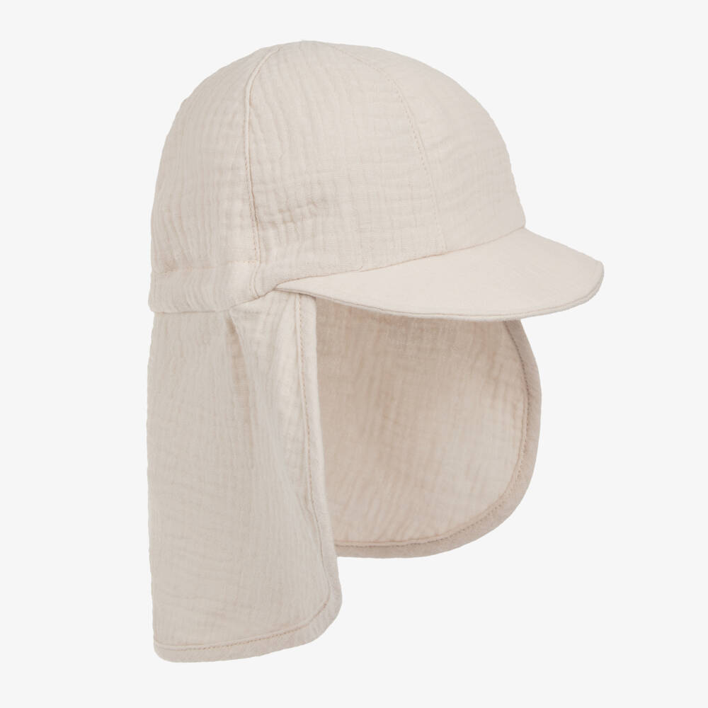 Jamiks-Boys Beige Cotton Legionnaire's Hat | Childrensalon