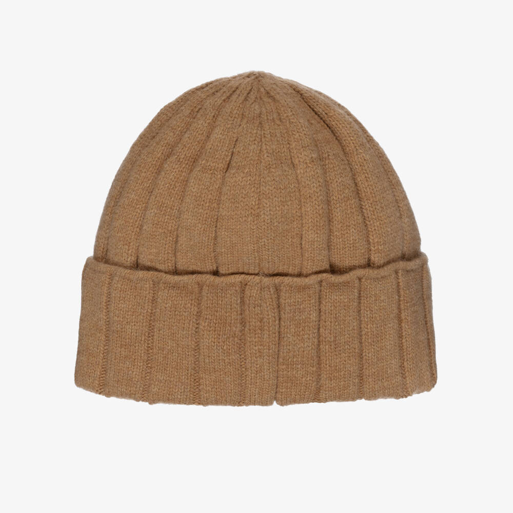 Jamiks-Boys Caramel Brown Merino Wool Beanie Hat | Childrensalon