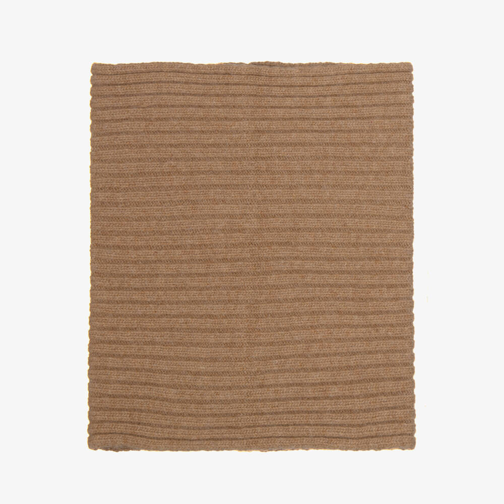 Jamiks-Caramel Beige Snood in a Merino Wool Knit | Childrensalon