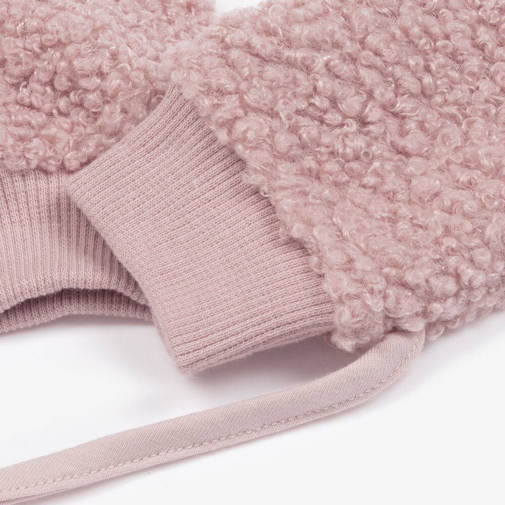 Jamiks-Dusky Pink Bouclé Mittens | Childrensalon