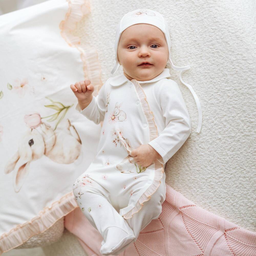 Jamiks-أفرول بيبي غرو قطن لون عاجي للبنات الرضع | Childrensalon