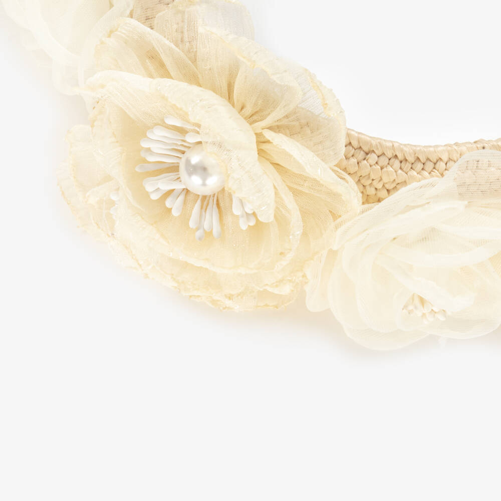 Jamiks-Girls Ivory Floral Hairband | Childrensalon