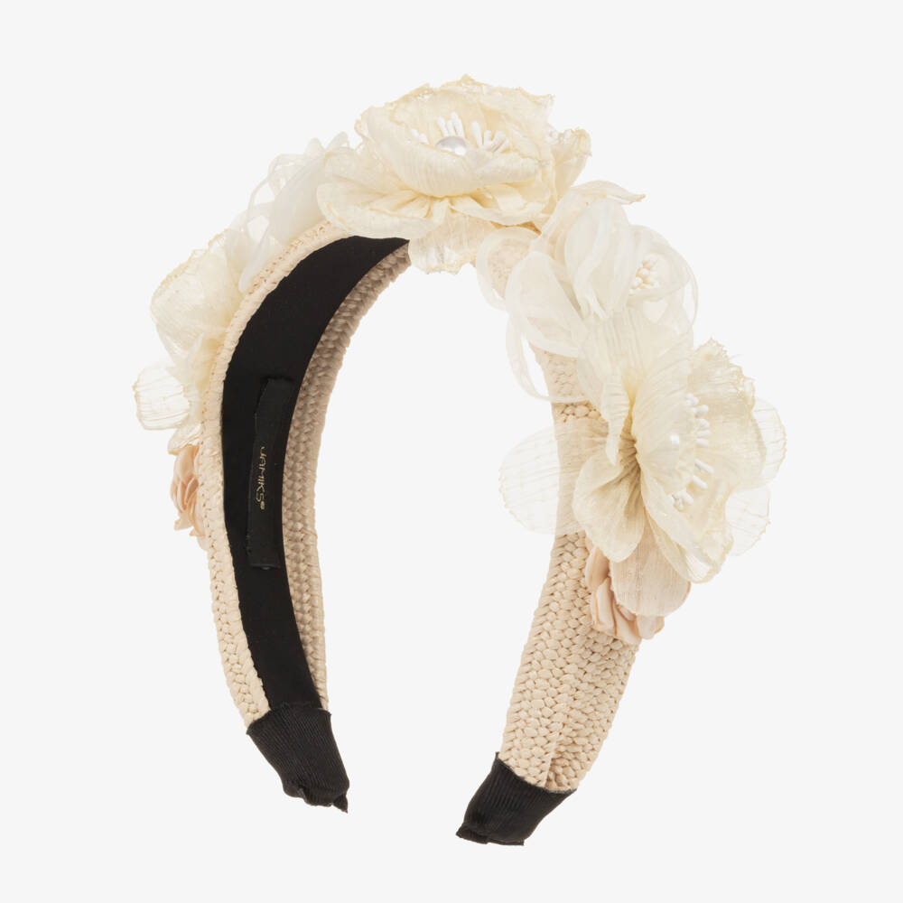 Jamiks-Girls Ivory Floral Hairband | Childrensalon