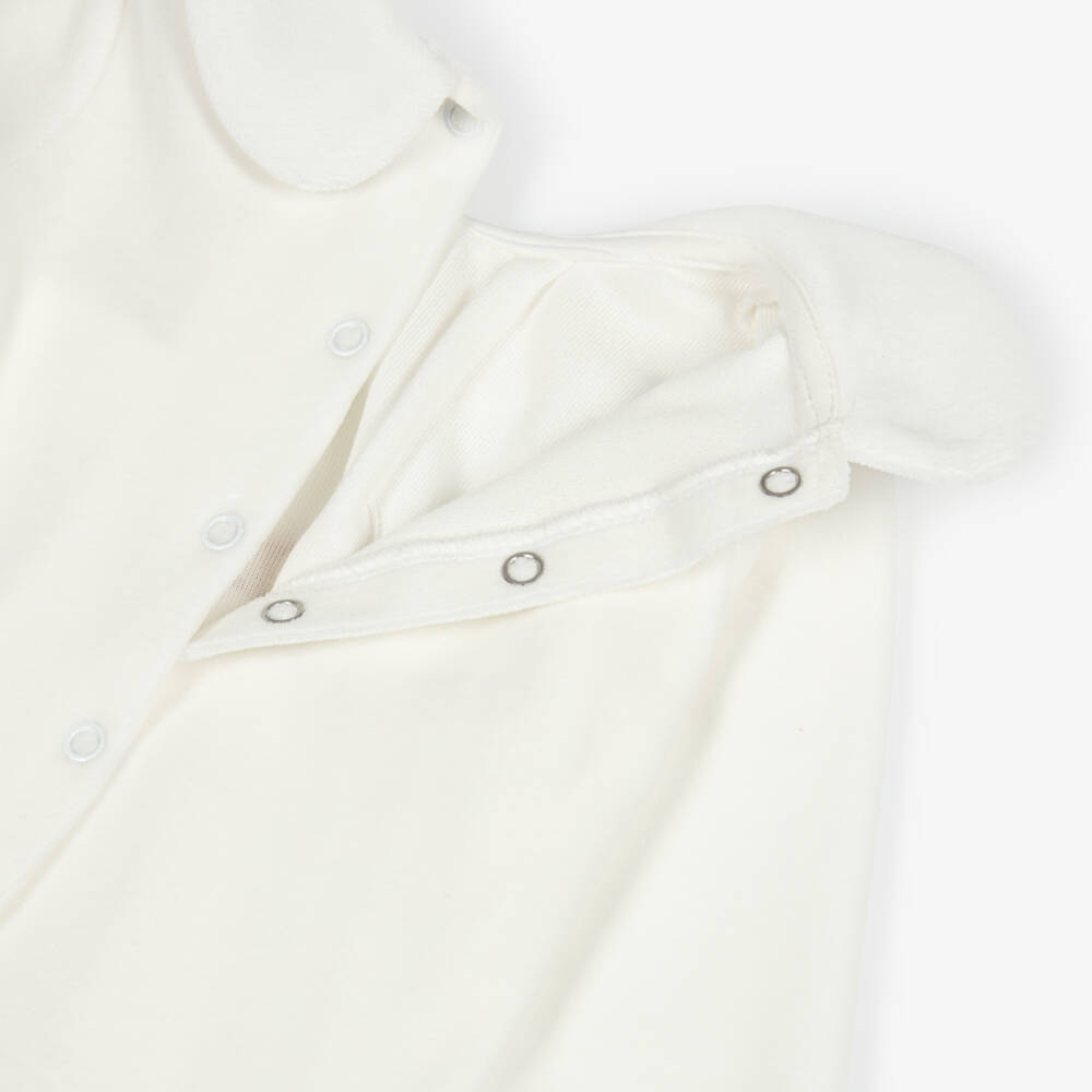 Jamiks-Girls Ivory Velour Rocking Horse 2 Piece Babygrow | Childrensalon