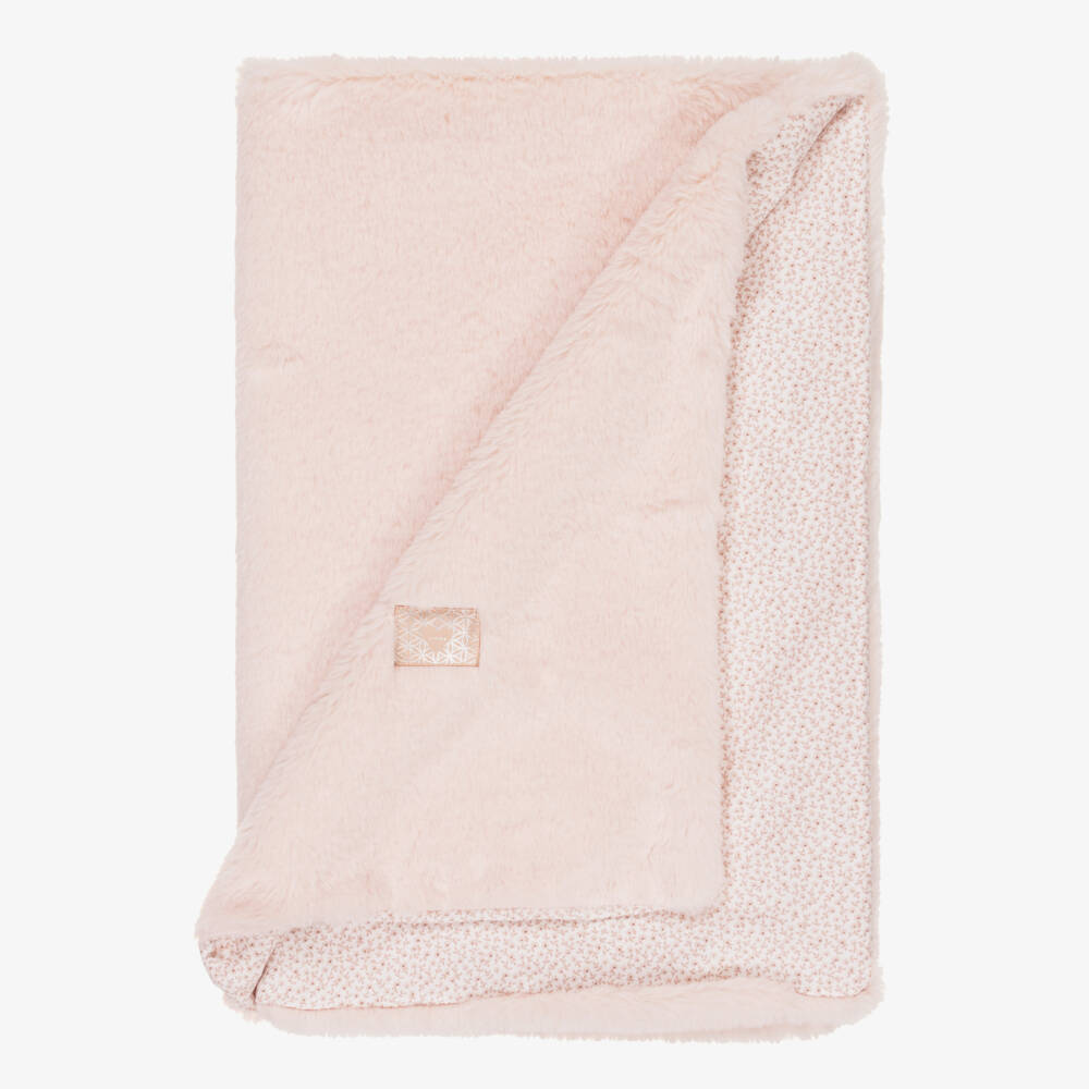 Jamiks-Girls Pale Pink Faux Fur Blanket (100cm) | Childrensalon