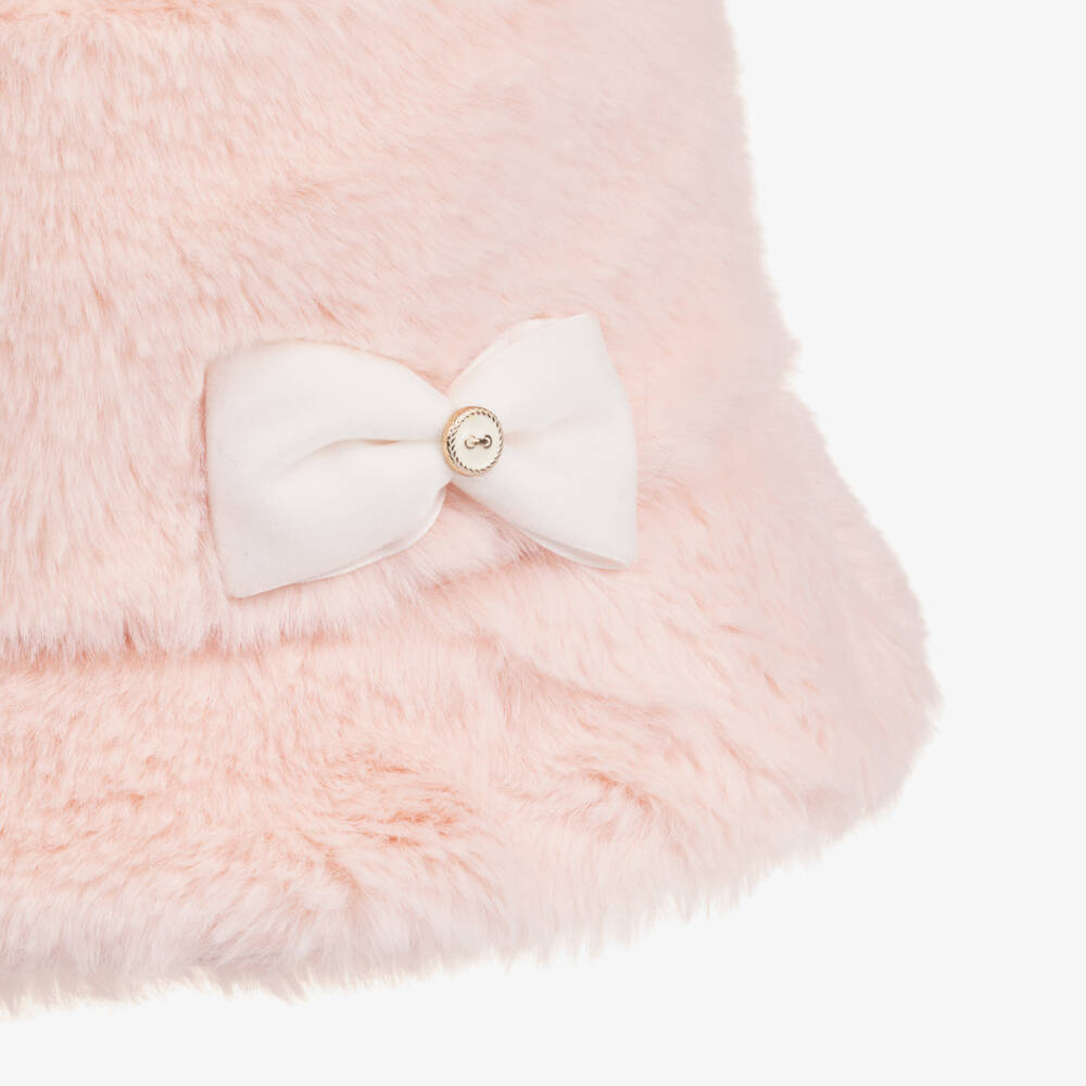 Jamiks-Girls Pale Pink Faux Fur Bucket Hat | Childrensalon