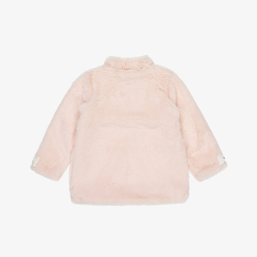 Jamiks-Girls Pale Pink Faux Fur Coat | Childrensalon