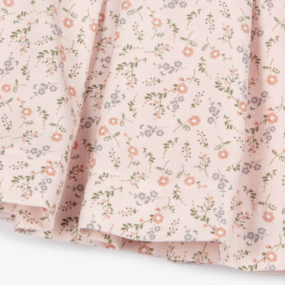 Jamiks-Girls Pink Floral Cotton Twill Dress | Childrensalon