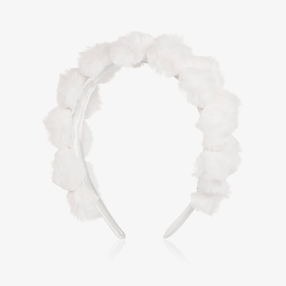 Jamiks-طوق شعر فرو صناعي لون أبيض للبنات  | Childrensalon