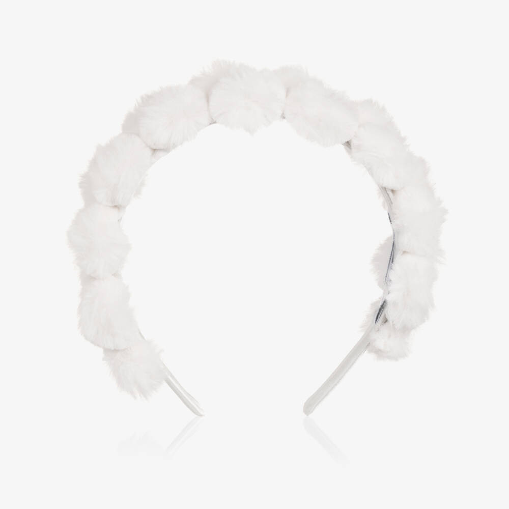 Jamiks-طوق شعر فرو صناعي لون أبيض للبنات  | Childrensalon