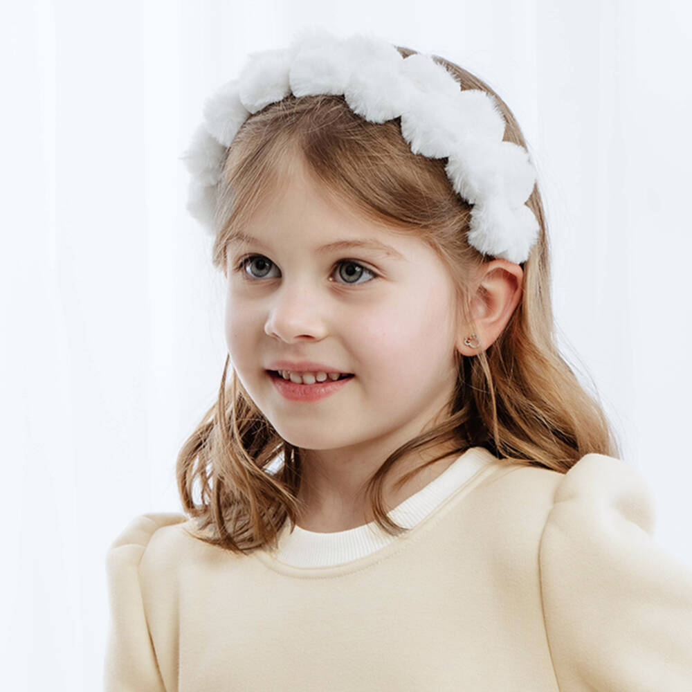 Jamiks-طوق شعر فرو صناعي لون أبيض للبنات  | Childrensalon