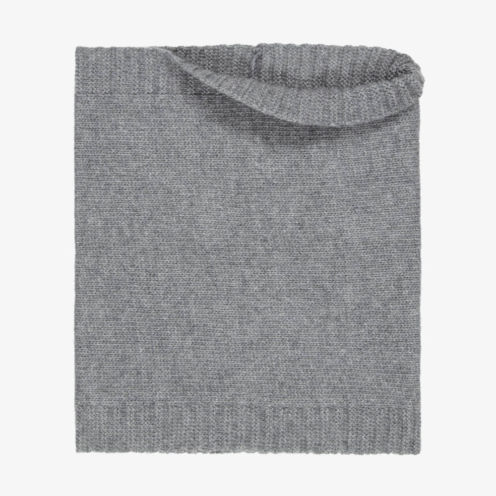 Jamiks-Grey Knitted Snood with Wool & Cashmere | Childrensalon